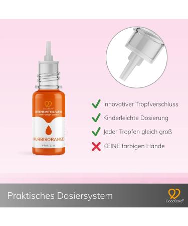 Goodbake Orange Food Coloring (11 ml) - Highly Concentrated Vegan Cake & Fondant Color | Perfect for Buttercream Drinks & More - Buy Online on GoSupps.com