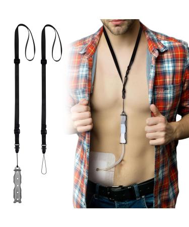 Peritoneal Dialysis Catheter Holder for Baxter with Adjustable PD Catheter Lanyards Peritoneal Dialysis Accessories for Shower Protection & Easily Take Off (Black)