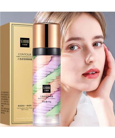  LINGJIONG Tricolor color-correcting complexion - Color-correcting serums for the face face primer insulating cream invisible pores hydrating complexion and concealer - Buy Online on GoSupps.com