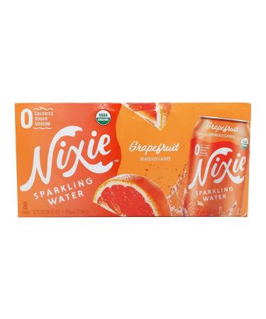 Nixie Sparkling Water, Sparkling Water Grapefruit Organic, 12 Fl Oz, 8 Pack