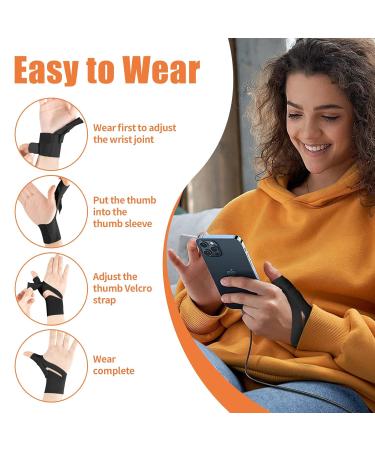 Thumb Brace Compression Sleeve - Adjustable Carpal Tunnel Support & Pain Relief for Arthritis Joint Pain Tendonitis - 1 Pair - Buy Online on GoSupps.com
