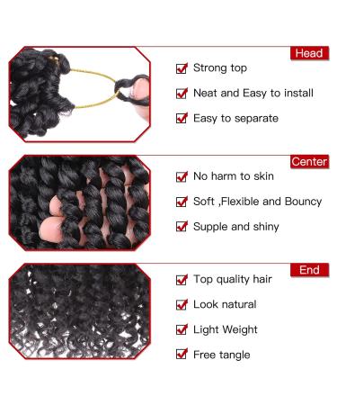 Xtrend 10 Inch Pre-Twisted Passion Twist Crochet Hair - 8 Packs Natural Black Bohemian Bob Extensions for Women (1B) - Buy Online on GoSupps.com