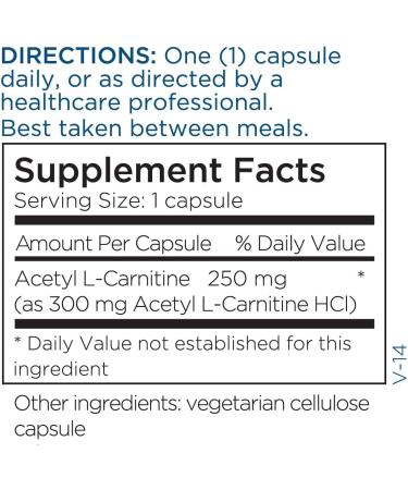 Metabolic Maintenance Acetyl L-Carnitine 250mg - Cognitive Support Supplement for Memory, Mood, and Nerve Health (60 Capsules) - Buy Online on GoSupps.com