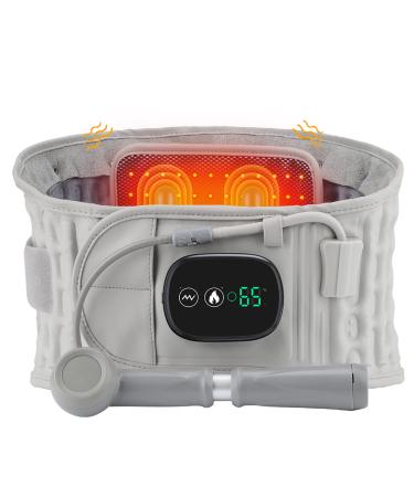 Flatile waist belt heated massage waist belt with a hand pump 3-speed temperature/3 vibration setting touchscreen key design to promote blood circulation