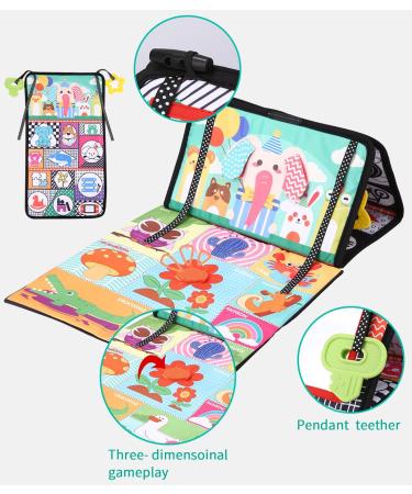 Zawaer Baby Spiegel Toy - Foldable Sensory Fabric Books | High Contrast Montessori Toys for Newborns 3+ Months - Visual Auditory Tactile Stimulation - Buy Online on GoSupps.com
