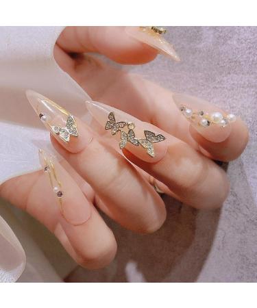 Cubic Zirconia Manicure Decor Exquisite Elegant Cubic Zirconia Eye-catching Nail Stud Nail Beauty Accessory Manicure Decor DIY Golden 1 - Buy Online on GoSupps.com