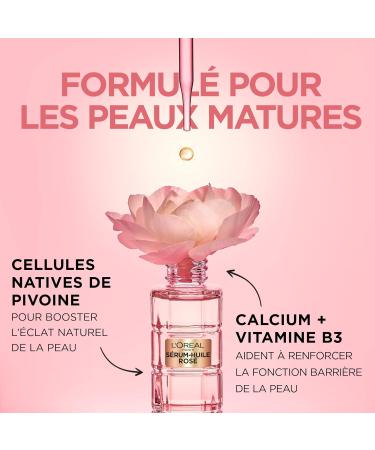 L'Or al Paris - Ros Oil Serum - Anti-Aging Radiance & Intense Nutrition Face Care - Concentrated in Native Peony Cells and Calcium B3 - For Mature Skin - Age Perfect Golden Age - 30 ml - Buy Online on GoSupps.com