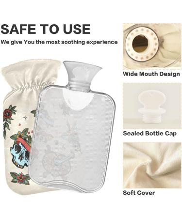 Naanle Skull Love in Outer Space Hot Water Bottle | 2L Handfoots Heating Bag for Pain Relief & Therapy - Transparent Design - Buy Online on GoSupps.com