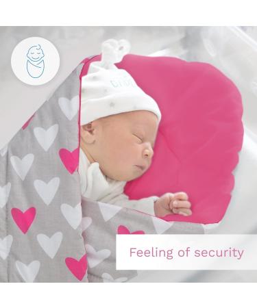 Baby Swaddle Wrap Blanket/Newborn Cotton Swaddling Sleeping Bag 0 to 3 Months (Pink Hearts) 31 - Buy Online on GoSupps.com