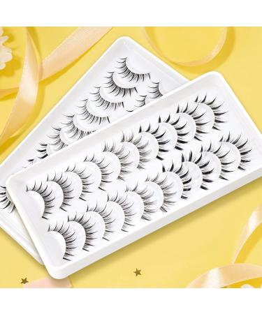 Emeda Anime Eyelashes - 10 Pairs of Japanese Manga False Lashes for Cosplay | Transparent Band EM07 - Buy Online on GoSupps.com