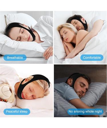Breathable Anti-Snore Chin Strap | Stop Snoring Sleep Belt for Men & Women - Jaw Support Solution (Black - Buy Online on GoSupps.com