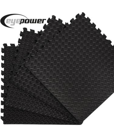 Buy EYEPOWER 4-Pack 1cm Floor Protection Mats - 63x63 Fitness Mat 1.6qm - Durable Edge-Protective Mats for Home Gym - Buy Online on GoSupps.com