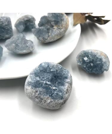 1pc Natural Blue Celestite Quartz Crystals Cluster Stones Home Room Decoration Druzy Geode Christmas Decor Component 1pc 3-5cm random - Buy Online on GoSupps.com