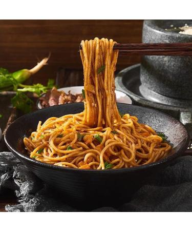 Mkostlich Wuhan Hot Dry Noodles Spicy Ramen Noodle Instant Chinese Classic Noodles Served with Sesame Paste Chili Oil Seasoning Sauce Chewy Wheat Noodles Pack of 2  - Buy Online on GoSupps.com