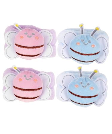 Beaupretty 4pcs Face Wash Wristband Wrist Band Bee Flannel