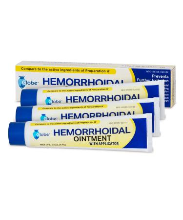 Hemorrhoidal Pain Relief Ointment 2 oz (56g) Per Tube Hemorrhoid Treatment for Fast Acting Itch Swelling and Maximum Strength Pain Relief (3 Pack)