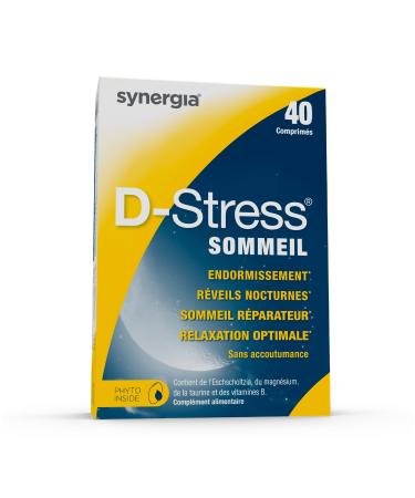 D-STRESS SLEEP 40 Tablets | Eschscholtzia Californica + Magnesium 3rd Generation + Taurine + B Vitamins | Improves Sleep & Promotes Sleep | SYNERGIA LABORATORY