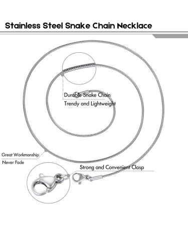 12 Pack 18 Stainless Steel Snake Chain Necklaces with Lobster Clasps for DIY Jewelry Making - 1.2mm - Buy Online on GoSupps.com