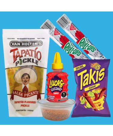 Chamoy Pickle Kit Fuego Taki's - Pickle Lucas Chamoy Fruit Roll Up Tajin Takis (Sour Sis) - Buy Online on GoSupps.com
