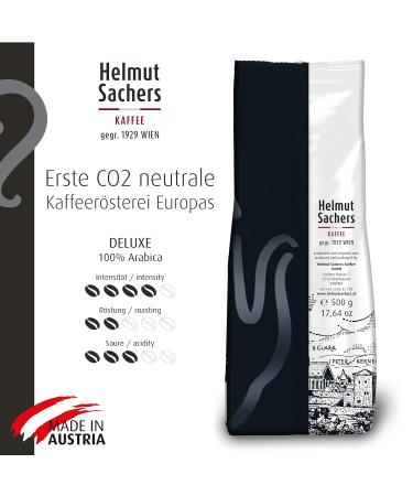 Helmut Sachers De Luxe Coffee - 100% Arabica Whole Beans Intensity 4/5 500g | Premium International Shipping - Buy Online on GoSupps.com