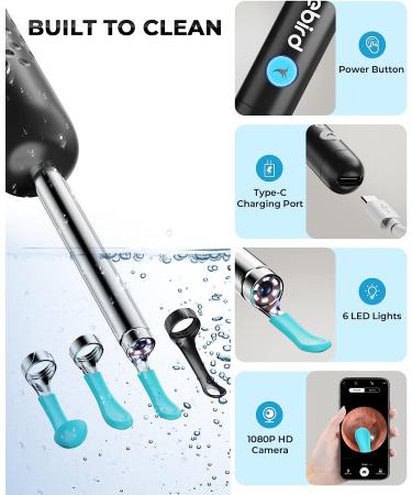 Wireless Ear Wax Removal Tool Camera - R1 Upgraded with 1080P HD Waterproof Ear Camera for iPhone & Android - Black - Buy Online on GoSupps.com