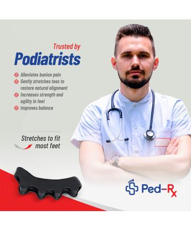3 Pairs Ped-Rx Toe Separators - Toe Stretchers for Overlapping Toes, Crooked Toes, Hammer Toe, Bunions - Restore Natural Alignment - Universal Size - 6 Pieces (Black) - Buy Online on GoSupps.com
