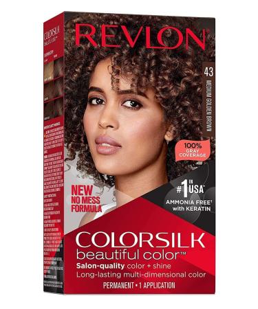 Revlon colorsilk Beautiful Color 43 Medium Golden Brown 43 Castanho Dourado Medio 1 Count (Pack of 1) - Buy Online on GoSupps.com
