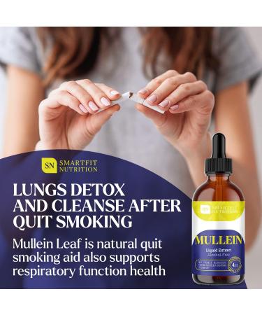 Organic Mullein Leaf Extract - Lung Cleanse & Respiratory Support - 4 oz Bottle - Buy Online on GoSupps.com