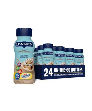 Carnation Breakfast Essentials Flavored Nutritional Drink, Cinnabon, 8 FL OZ Bottle (Pack of 24)