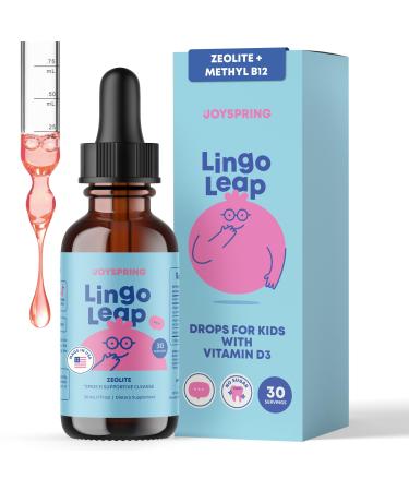 JoySpring LingoLeap Liquid Kids Formula with Zeolite Clinoptilolite Methylated B12 & Vitamin D3 | Gentle Daily Support for Kids Wellness | Ages 3+ | (1fl oz) 30 Servings