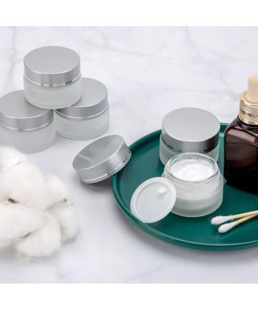 20ml Glass Cream Jar - Empty Cosmetic Container with Screw Cap for Creams Lotions & Travel - Set of 9 Silver - Buy Online on GoSupps.com