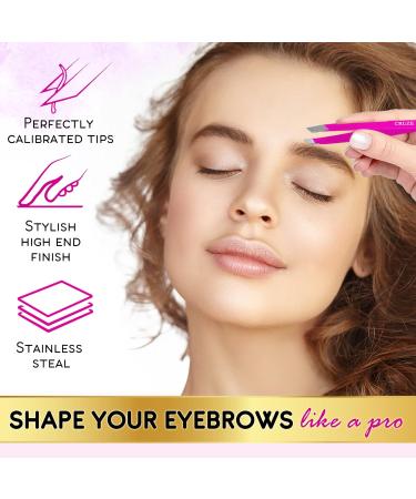 Cruze Stainless Steel Slant Tip Tweezers - Precision Hair Removal Tool for Eyebrows, Ingrown Hairs, and Facial Hair - Cruelty Free - Buy Online on GoSupps.com