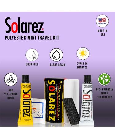 Solarez Polyester Mini Travel Kit | Surfboard and Paddle Board Ding Repair | Includes Poly and Microlite Resins | Sanding Pad, Spreader, Alcohol Pad | USA Made | Watertight Capsule - Buy Online on GoSupps.com