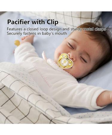 Golden Letter Rhinestone Baby Pacifier with Chain Clip | Safe Silicone for Home & Travel - Buy Online on GoSupps.com