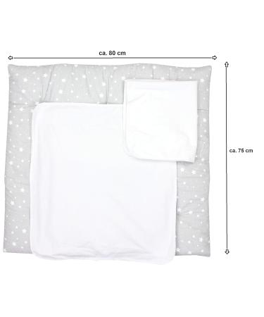 Tuptam Changing Pad with 2 Terry Trains - Stars Gray 75x85 cm | International Shipping Available - Buy Online on GoSupps.com