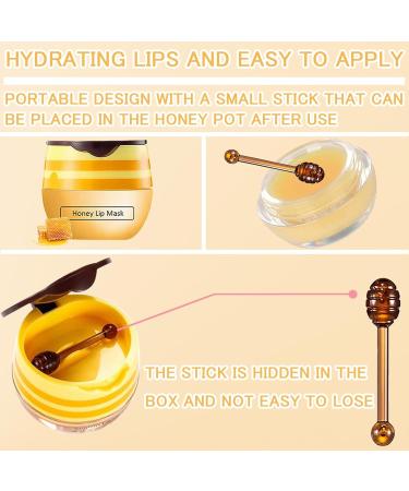 TIRDET 10 PCS Bee Lip Balm Honey Pot, Honey Coconut Cherry Peach Mint Grape Vanilla Strawberry Watermelon Apple, Lip Balm Bulk with Stick, Hydrating Lip Mask Overnight, Exfoliating Crack Scrubs - Buy Online on GoSupps.com