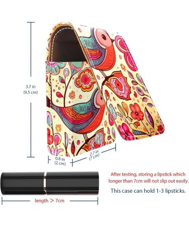Travel Lipstick Organizer Case - Portable Makeup Bag with Mirror | Flower Heart Bird Butterfly Design - Shop Internationally - Buy Online on GoSupps.com