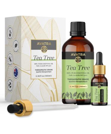 Avatra Pure Tea Tree Essential Oil - 100% Natural for Skin Diffuser Candle & Soap Making | 3.38 oz - Buy Online on GoSupps.com