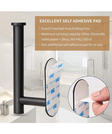 LAYUKI Self Adhesive Toilet Paper Holder - Durable Stainless Steel Matte Black | No Drilling Needed | Ideal for Bathroom/Washroom/Kitchen - 1 Piece - Buy Online on GoSupps.com