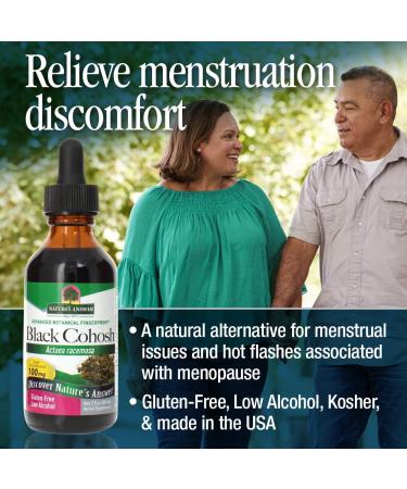 Nature's Answer Black Cohosh Root Extract 2 oz | Menopausal Support & Hot Flash Relief | Organic Alcohol | Fertility Promotion - Buy Online on GoSupps.com