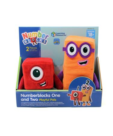 Learning Resources One and Two Playful Pals Numberblocks Plush Squishy Soft Tactile Toys for Toddlers Gifts for 18 mths 1 2 3 Year Old Kids Boys & Girls