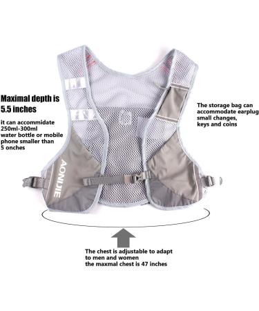 Geila Marathon Hydration Pack - Trail Running Vest with 2 Water Bottles | Gray - Best for Outdoor Sports & International Shipping - Buy Online on GoSupps.com