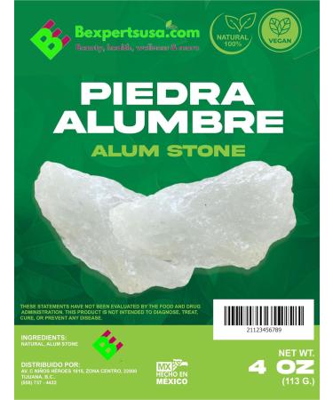 Alum Stone (Piedra de Alumbre) - 4 oz - Multi-Purpose Crystal for Skin Care and Healing - Natural Deodorant & Antiperspirant | Shaving Stone: - Buy Online on GoSupps.com