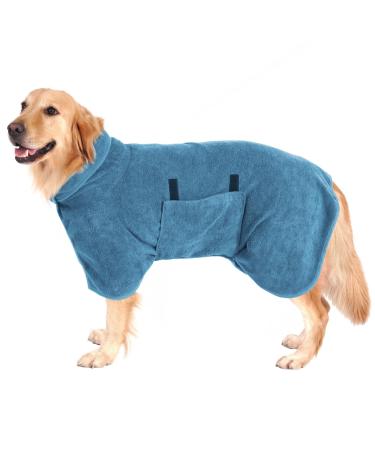Pettom dog bemper microfiber fast drying bathrobe dog cotton super absorbent bathrobe for large medium -sized and small dogs (m blue - upgraded fabric) m blue - upgraded fabric - Buy Online on GoSupps.com