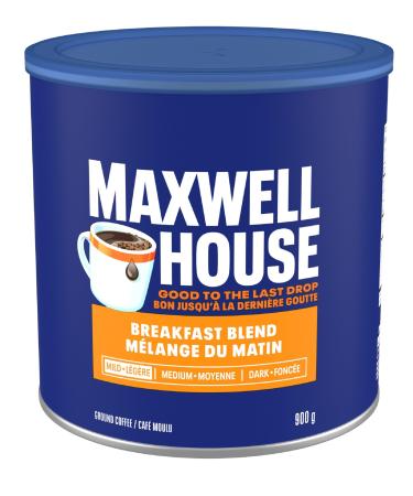 Maxwell House Breakfast Blend Ground Coffee 900G Canister Unflavored 900 g (Pack of 1)