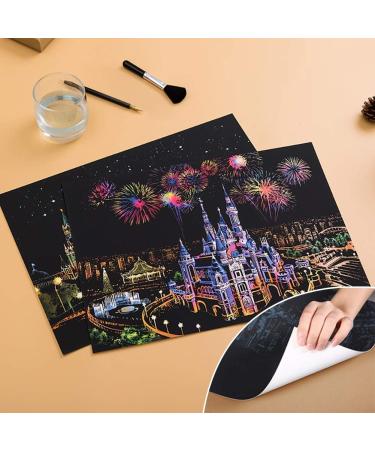 Rainbow Scratch Paper Sketch Pads - 4 Pack Night View Scratchboard for Adults & Kids - 16 X 11.2 Inches - Buy Online on GoSupps.com