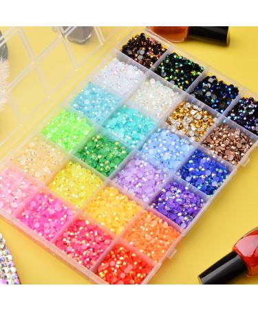 Umillars 18000-pc Same Color Flatback Nail Art Rhinestones Set - 24 Colors w/ Wax Picker Pencil for Crafts, Clothes, Shoes & Makeup | Kit-1 - Buy Online on GoSupps.com