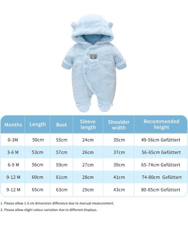 Winter Baby Snowsuit Romper with Hood | Thick Warm Toddler Outerwear Set | Blue | 6-9 Months - Buy Online on GoSupps.com