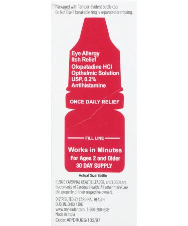 Leader Eye Allergy Itch Relief - Fast-Acting Antihistamine Eye Drops for Red Itchy Eyes | 0.085 fl oz - Soothes Allergies Worldwide - Buy Online on GoSupps.com