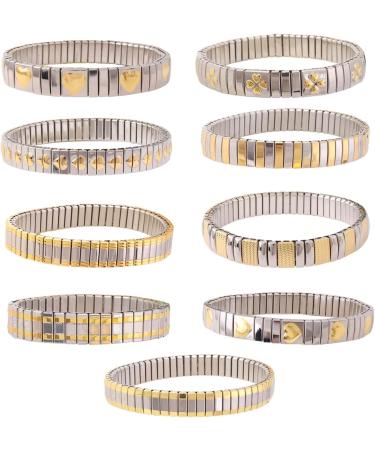 Shop OralGos Vintage Bangle Bracelet - Golden Pattern Stretchy Elastic Couple Love Bracelets - Stainless Steel Design International Shipping Available! - Buy Online on GoSupps.com
